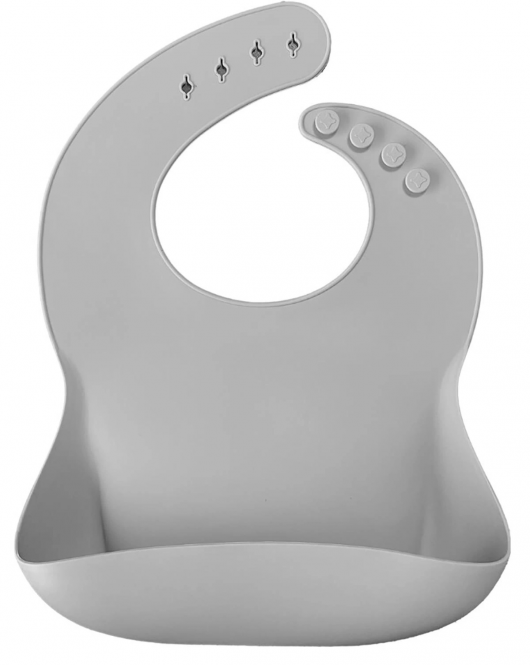 OiOi Basics Silikon Mama Önlüğü Powder Grey