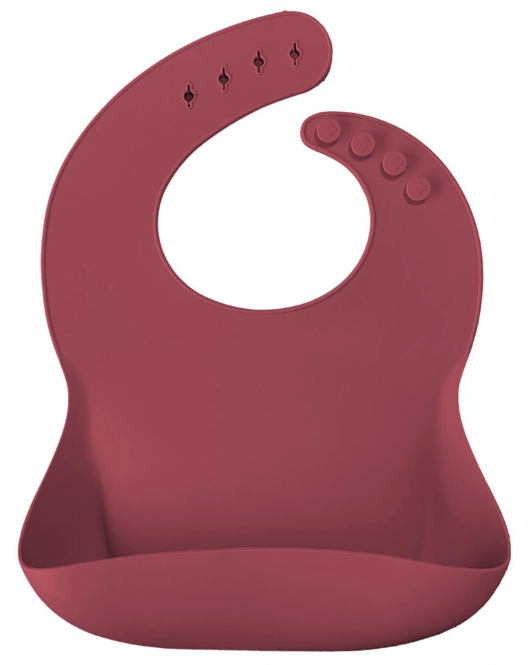 OiOi Basics Silikon Mama Önlüğü Velvet Rose