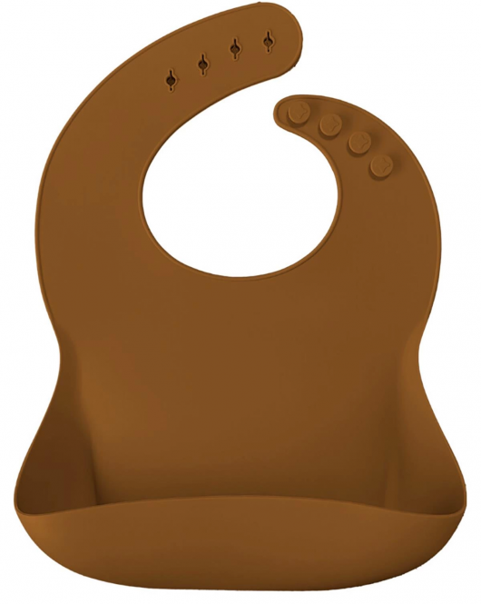 OiOi Basics Silikon Mama Önlüğü Woody Brown