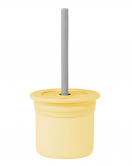 OiOi Ham+Hüp Pipetli Silikon Bardak Seti Mellow Yellow / Powder Grey