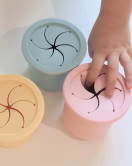 OiOi Ham+Hüp Pipetli Silikon Bardak Seti Mellow Yellow / Powder Grey