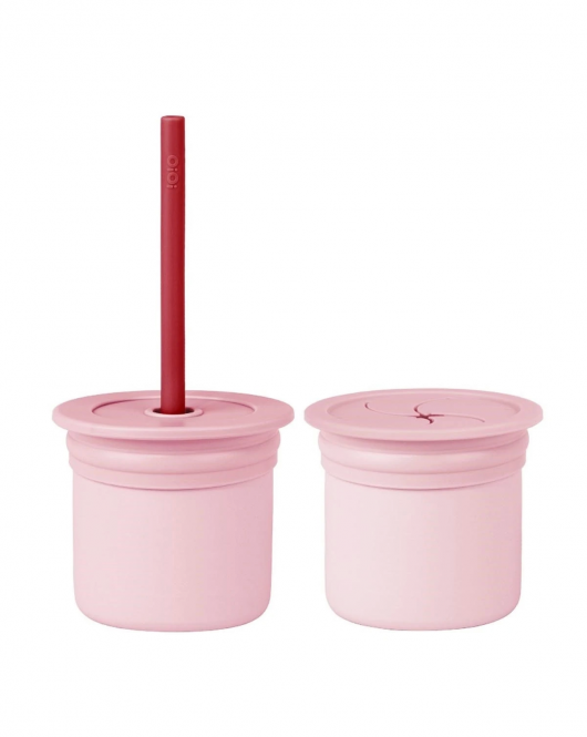 Oioi Ham+hüp Pipetli Silikon Bardak Seti Pinky Pink / Velvet Rose