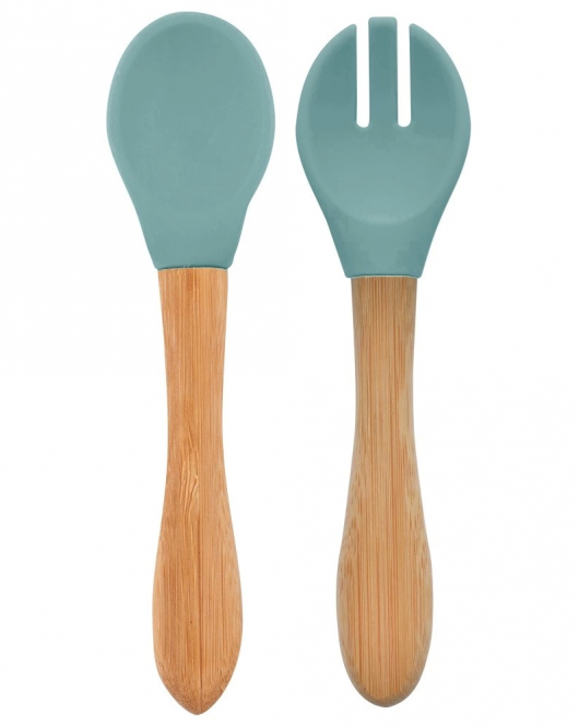 OiOi Mama Kaşığı ve Çatal Seti Aqua Green