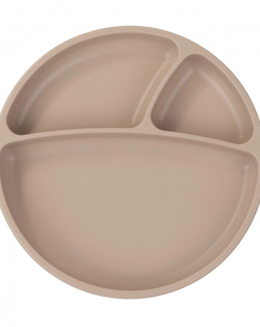 OiOi Porsiyon Vakum Tabanlı Silikon Tabak Bubble Beige
