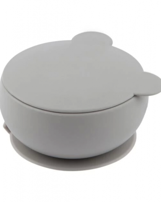 Oioi Silikon Kapaklı Kase Powder Grey