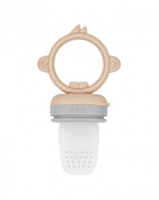 OiOi Silikon Püre Meyve Sebze Emziği Bubble Beige / Powder Grey