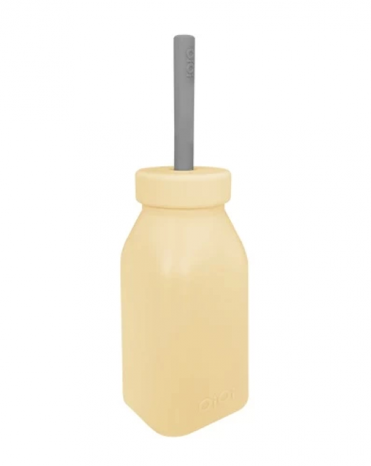 Oioi Şişe + Pipet 200ml Mellow Yellow / Powder Grey