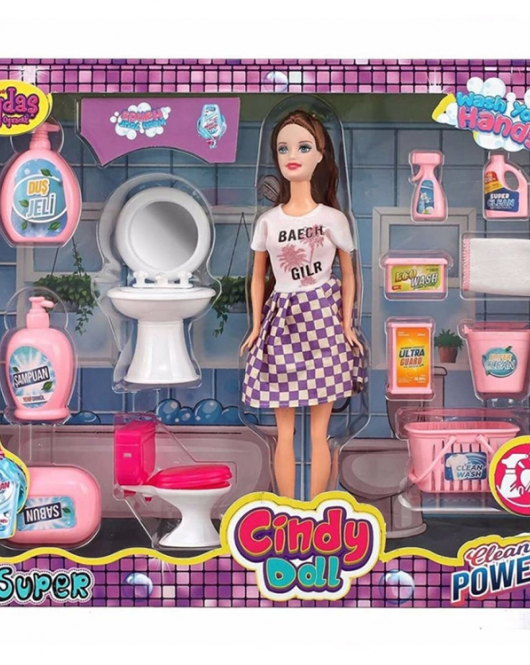 Oydaş Cindy Doll Lavabo & Temizlik Set Bebek 2452