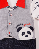 Panda Desenli Erkek Bebek Tulum