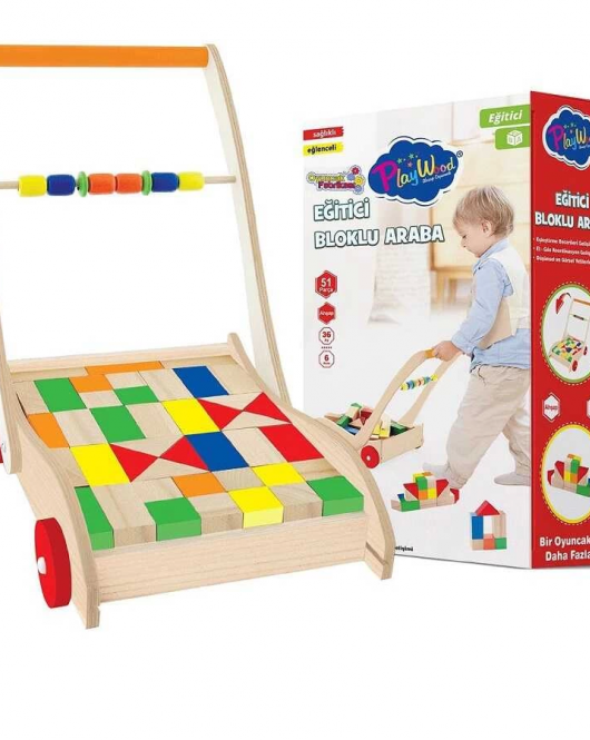 PlayWood Ahşap Eğitici Bloklu Araba 373