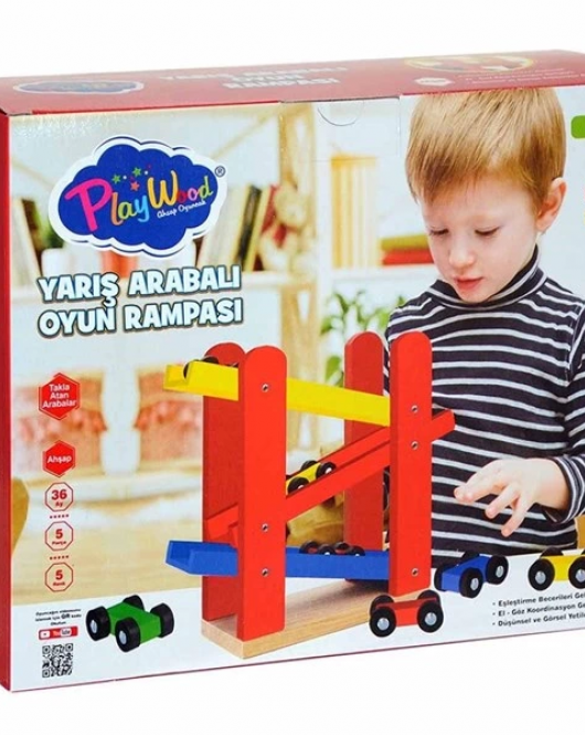 PlayWood Ahşap Otopark 5 Araba İlaveli 382