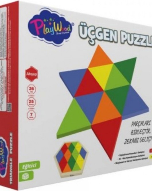 PlayWood Ahşap Üçgen Puzzle 24 Parça 395