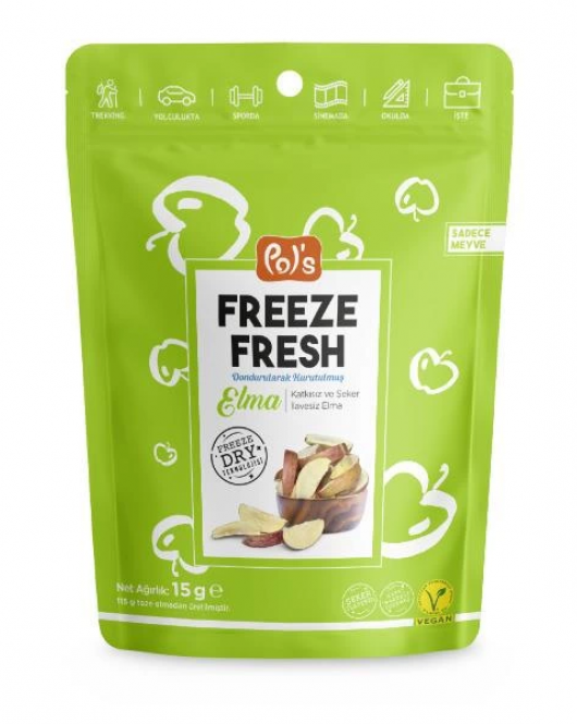 Pol’s Freeze Fresh Dondurularak Kurutulmuş Elma 15 G