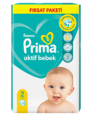 Prima Bebek Bezi Aktif Bebek Fırsat Paket 2 Beden 72 Adet