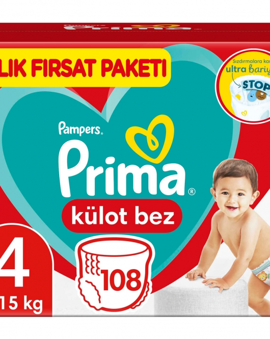 Prima Külot Bebek Bezi Aylık Fırsat Paketi 4 Beden 108 Adet
