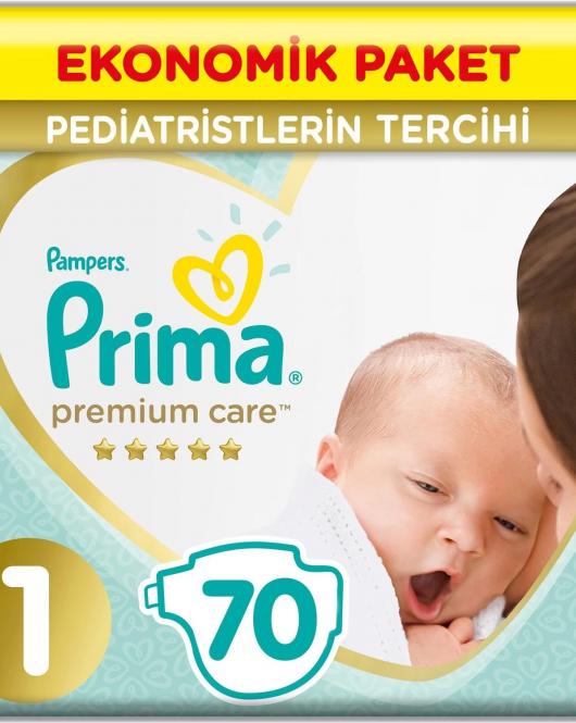 Prima Premium Care Bebek Bezi Eko Paket 1 Beden 70 Adet