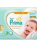Prima Premium Care Bebek Bezi Eko Paket 5 Beden 42 Adet