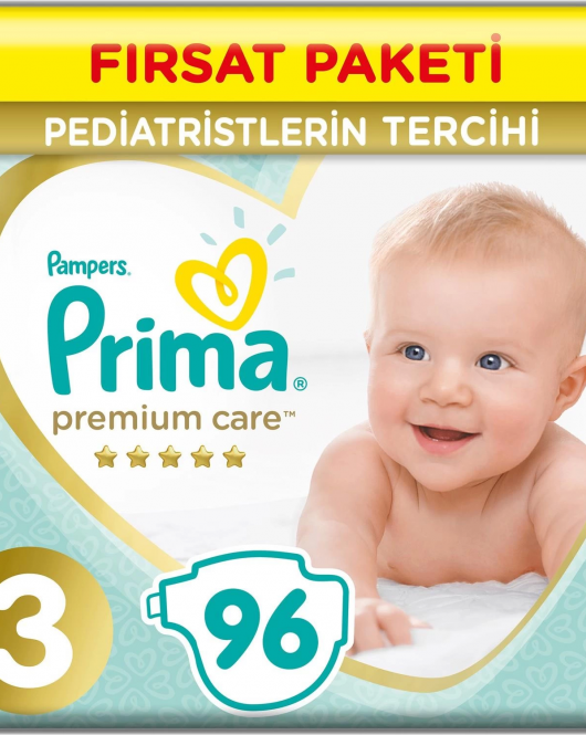 Prima Premium Care Bebek Bezi Fırsat Paketi 3 Beden 96 Adet