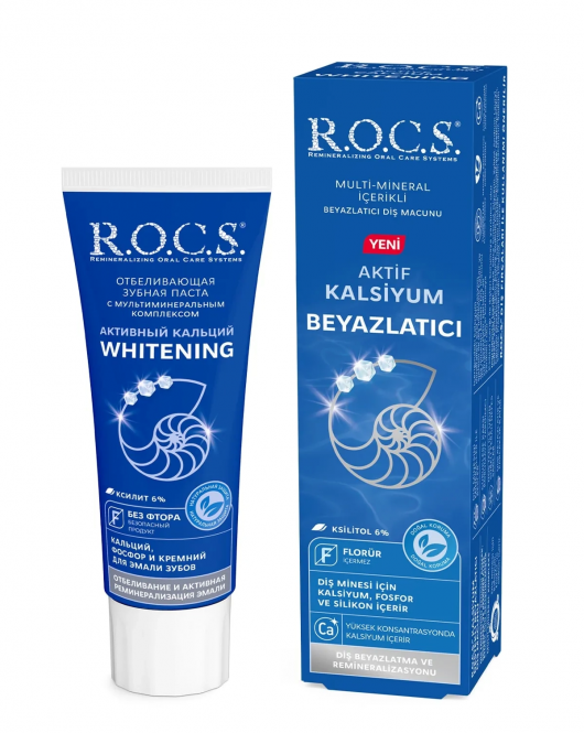 R.O.C.S.Aktif Kalsiyum Beyazlatıcı Diş Macunu 75ml