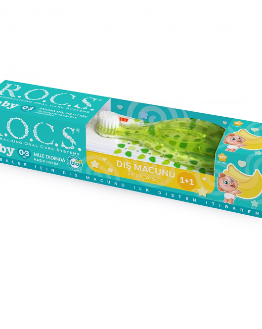 R.O.C.S.Baby Muz Tadında Diş Macunu + Fırçası Set 0-3 Yaş
