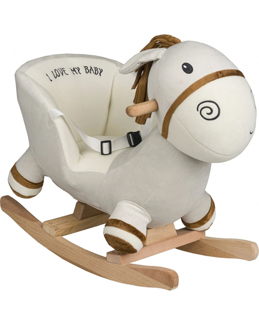 Safeline Bebe Peluş Ahşap Sallanır Oyuncak At