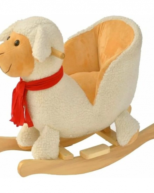 Safeline Bebe Peluş Ahşap Sallanır Oyuncak Kuzu