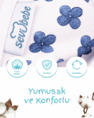 Sevi Bebe İnterlok Bebe Kundak ART-118 Mavi Çizgili