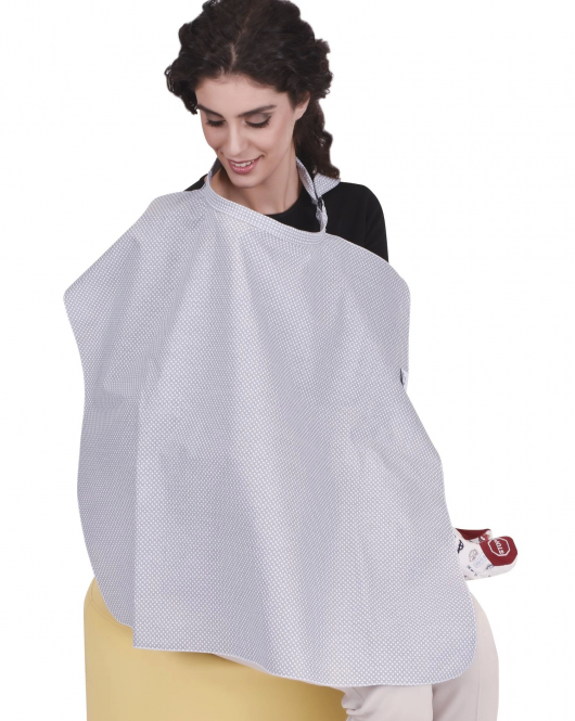 Sevi Bebe Tokalı Emzirme Örtüsü ART-6372 Gri Puanlı
