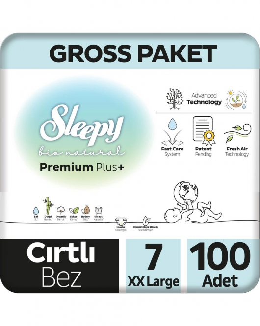 Sleepy Bio Natural Bebek Bezi Gross Paket 7 Beden 20-30 Kg 100 Adet