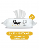 Sleepy Ekstra Islak Havlu Mendil 5x90 450 Yaprak