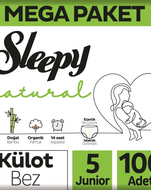 Sleepy Natural Külot Bez Mega Paket 5 Beden 11-18 Kg 100 Adet