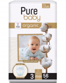 Sleepy Pure Baby Organik Bebek Bezi 2li Jumbo 3 Beden 4-10 Kg 56 Adet
