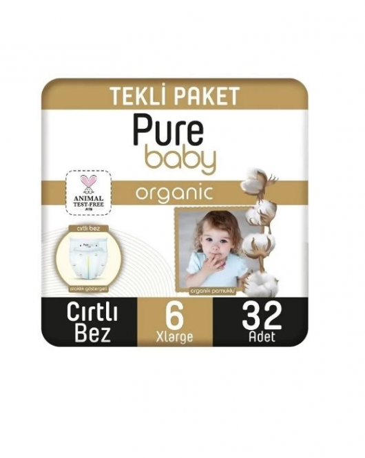 Sleepy Pure Baby Organik Bebek Bezi 2li Jumbo 6 Beden 15-27 Kg 32 Adet