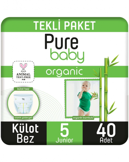 Sleepy Pure Baby Organik Külot Bez 2li Jumbo 5 Beden 11-20 Kg 40 Adet