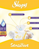 Sleepy Sensitive Islak Havlu Mendil 90 Yaprak 2 adet