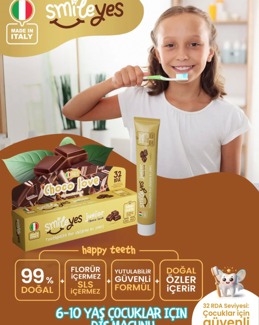 Smileyes Junior Diş Macunu 6+ Yaş 50 Ml Choco Love