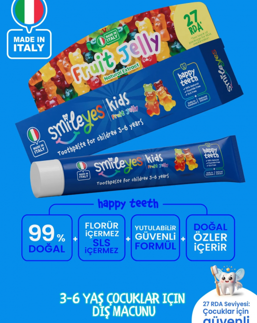 Smileyes Kids Diş Macunu 3-6 Yaş 50 Ml Fruit Jelly