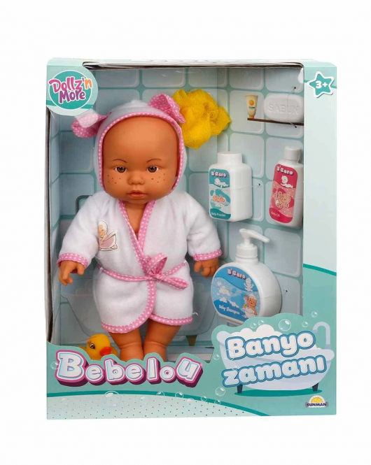 Sunman Bebelou Banyo Zamanı Bebek Seti 35 Cm