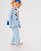 Süper Heros Çanta Ve Maskeli % 100 Pamuk Erkek Çocuk Pijama Takımı