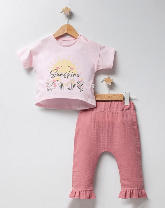 Tongs Baby Sunshine Müslin 2'Li Takım 5203 Pembe