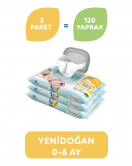 Uni Baby Yenidoğan Islak Havlu Mendil 3Lü 120 Yaprak