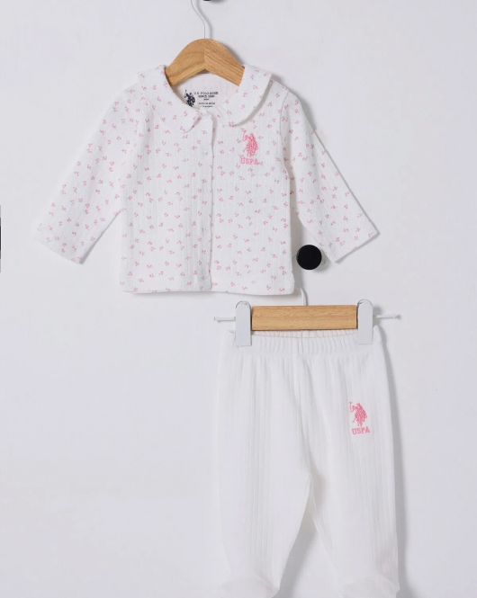 U.s Polo Bebek 2'li Takım Usb2433 Beyaz-pembe
