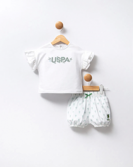 U.s Polo Bebek 2'li Takım Usb2442 Beyaz