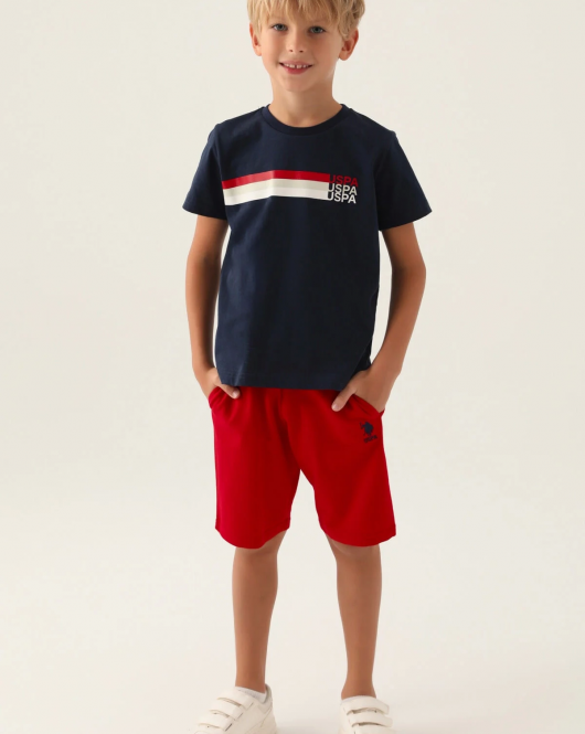 U.S. Polo Erkek Çocuk Bermuda Takım 1764-4 Lacivert