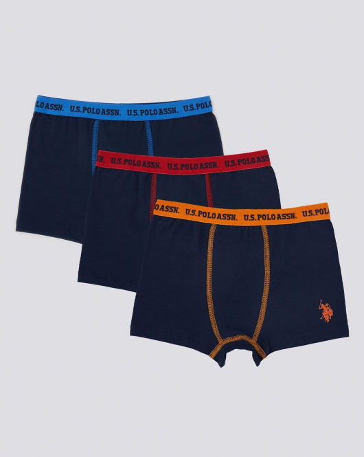 U.S. Polo Erkek Çocuk Boxer 3'Lü Takım 1370 NAVY