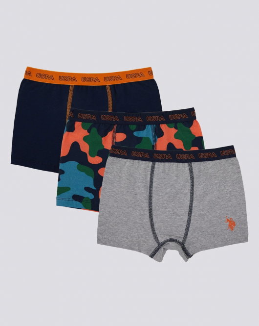 U.S. Polo Erkek Çocuk Boxer 3'Lü Takım 1373 NAVY