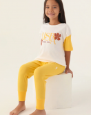 U.S. Polo Kız Çocuk Pijama Takım 1809 Krem