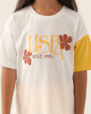 U.S. Polo Kız Çocuk Pijama Takım 1809 Krem