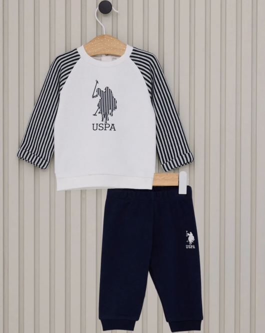 U.S.Polo Erkek Bebek 2'Li Takım USB2161 Krem