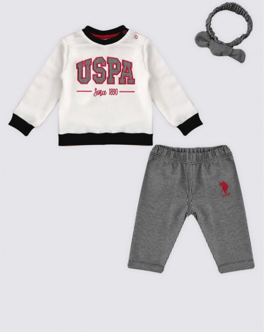 U.S.Polo Kız Bebek 3'Lü Takım USB1726 Krem